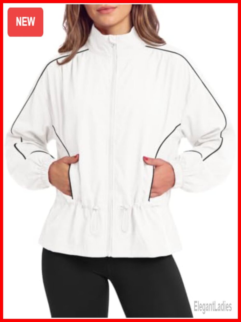 Aoysky Womens Windbreaker Jacket Stand Collar Full Zip Athletic Track Jacket
